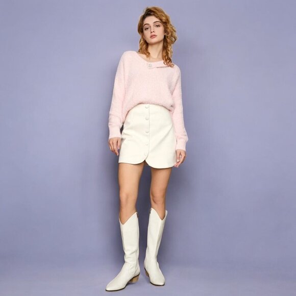 NWT J.ING Myrtle Light Pink Fluffy Rhinestone Decor Sweater - Picture 6 of 6